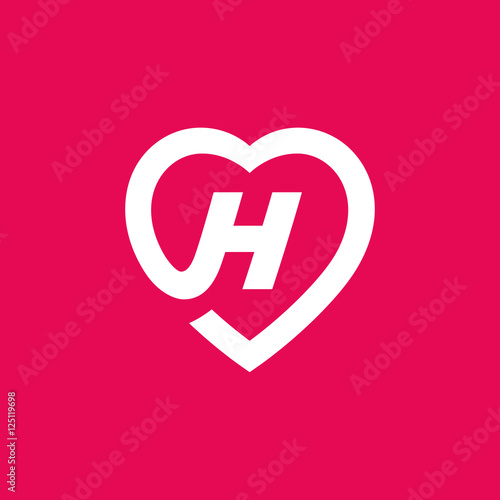 Letter H heart logo icon design template elements