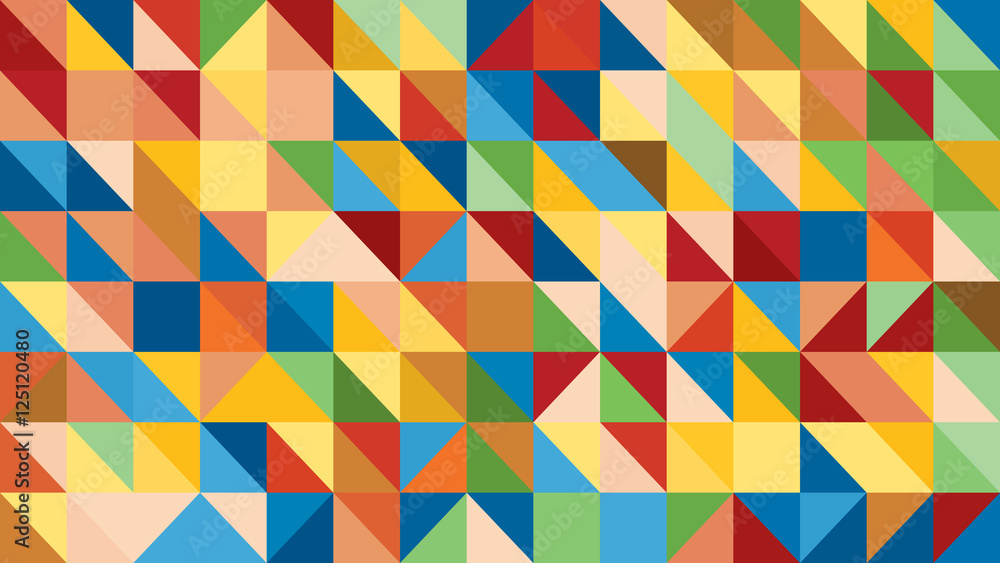 Abstract raibow colorful lowploly of many triangles background for use in design