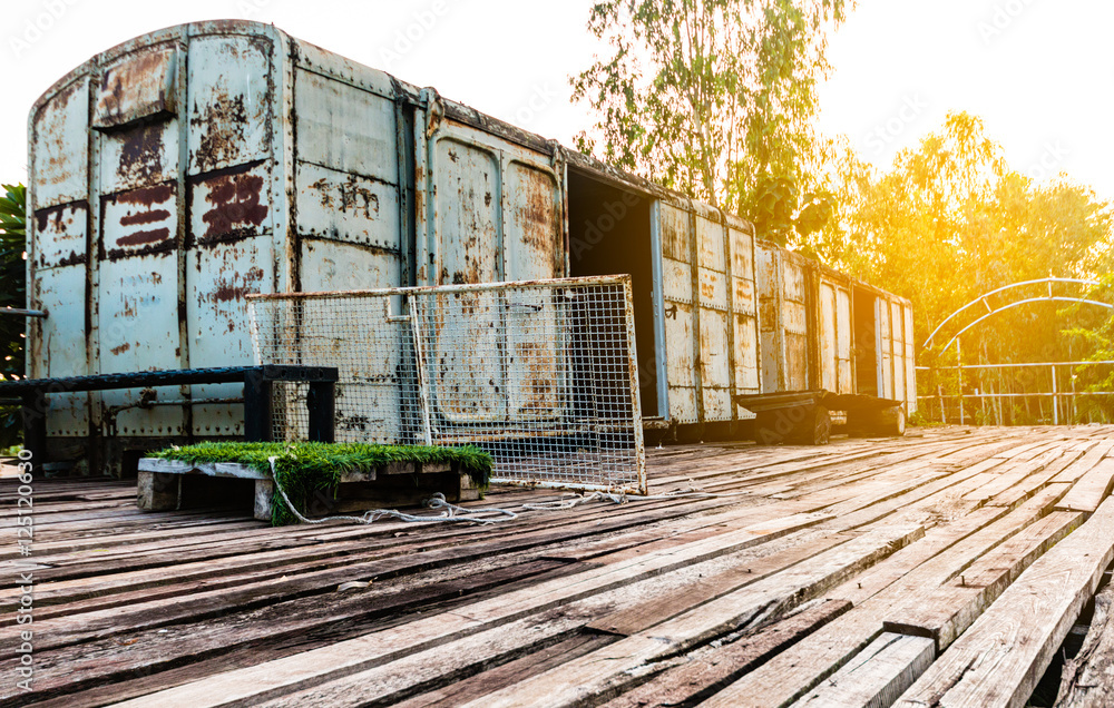 the old train bogies vintage tone.