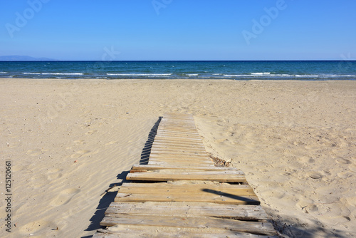 Empty Artemis beach  Attica  Greece