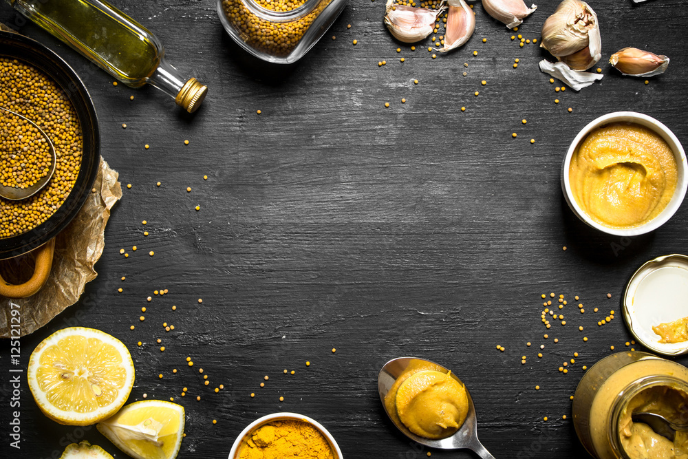 Ingredients for making mustard. Ingredients for making mustard.