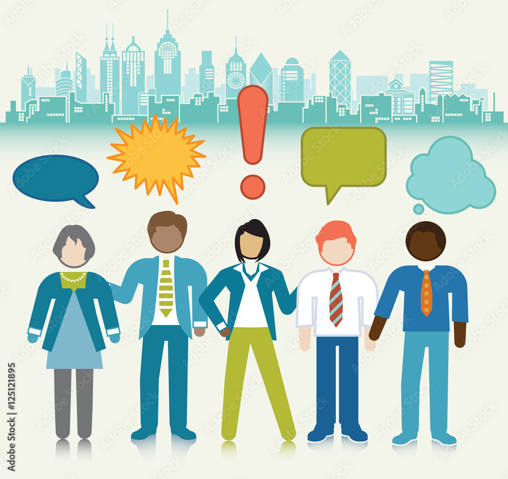 Dynamic discussion Stock Vector Adobe Stock