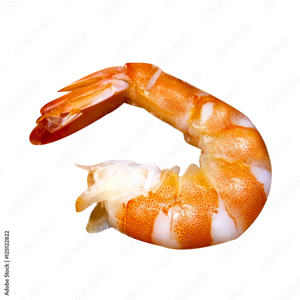 shrimp isolated on white background. shrimp without shell Stock Photo
