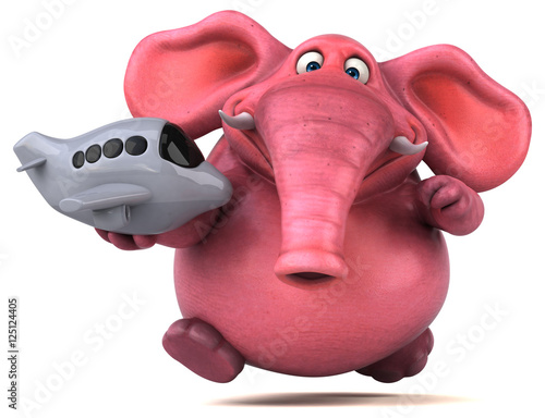 Pink elephant - 3D Illustration