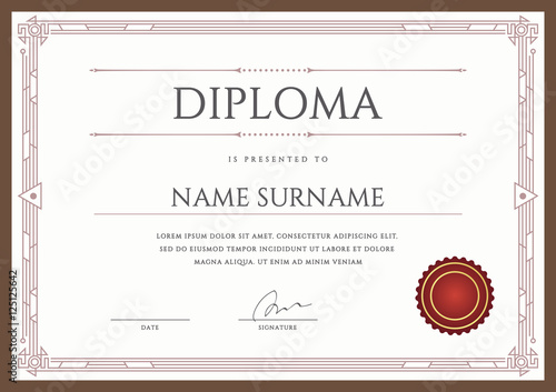 Diploma or Certificate Premium Design Template in Vector