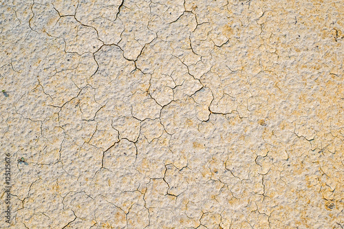 Dry cracked sand background, clay desert texture.