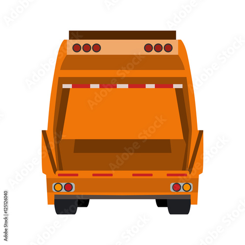 refuse collection vehicle flat icon
