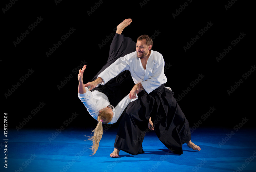 Martial arts fighters isolated Martial arts fighters isolated