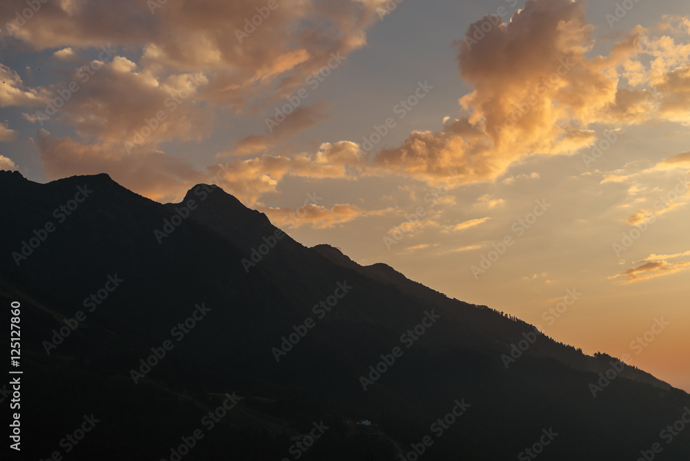 sunset in the mountains