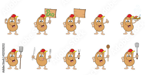 Kartoffelmännchen mit verschiedenen Gegenständen