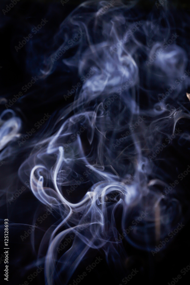 Obraz premium White smoke movement on black background.