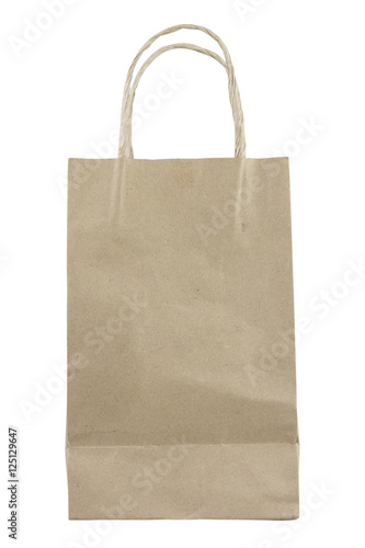 disposable paper bag isolated on white background
