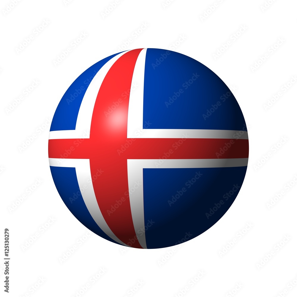 Obraz premium Sphere with flag of Iceland