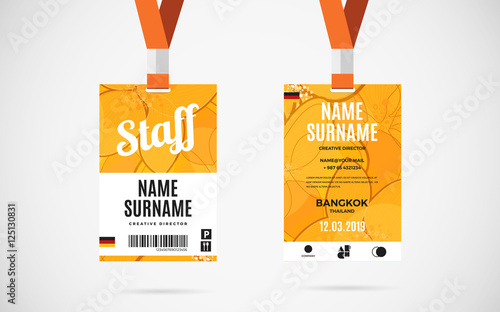 staff id card set vector design illustration