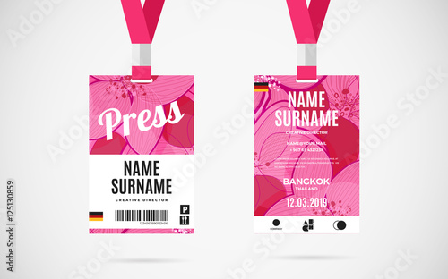 Press id card set vector design illustration
