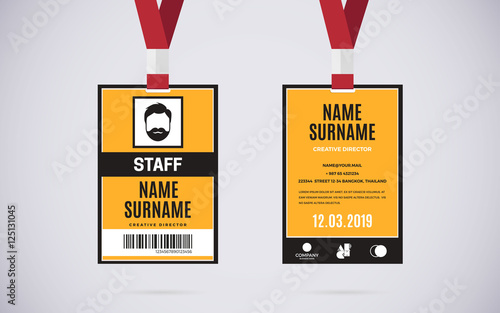 staff id card set vector design illustration