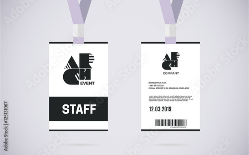 staff id card set vector design illustration