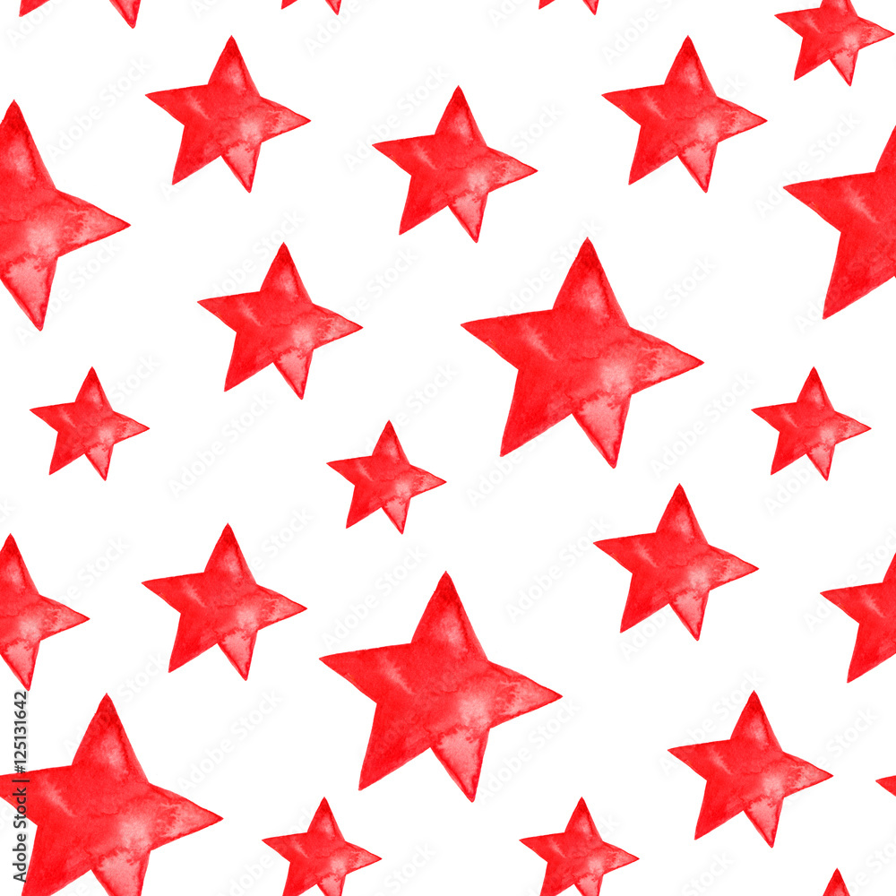 red watercolor stars background. Seamless pattern red watercolor stars background. Seamless pattern
