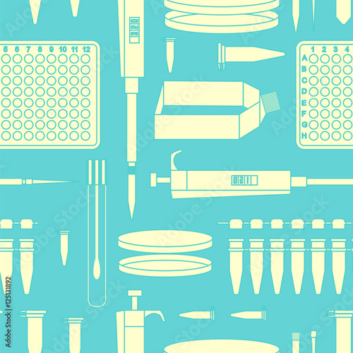 pcr lab equipment seamless pattern