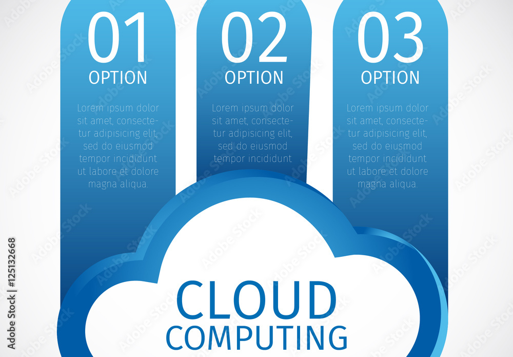 Blue Gradient Cloud Computing Data Options Infographic Template Stock ...