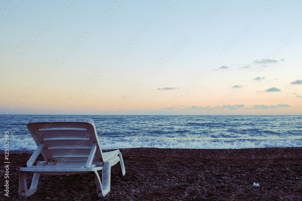 Chilly evening on the seashore