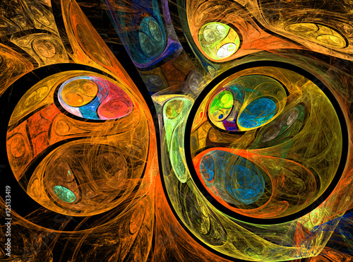 Abstract fractal gold balls, background