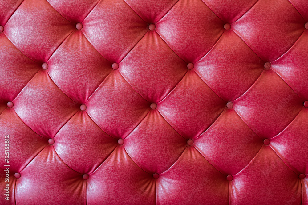 Red Worn Sofa Leather Texture with Nails, Free PBR