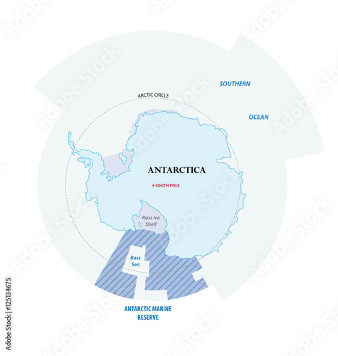 Map of the Antarctic with the new sea protection area in the Ross Sea