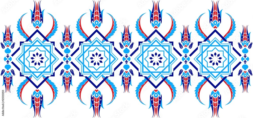 Fototapeta premium Borders and frames are designed with Ottoman motifs