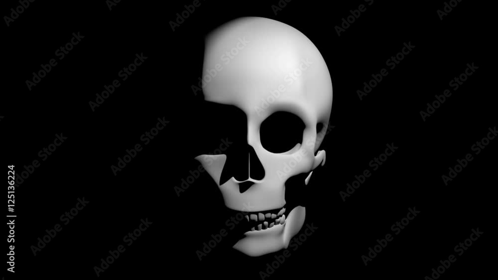 Horrible skull appearing from the darkness with creepy shadows in halloween. Horrible skull appearing from the darkness with creepy shadows in halloween.