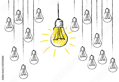 Zündende Idee - Glühbirne leuchtet