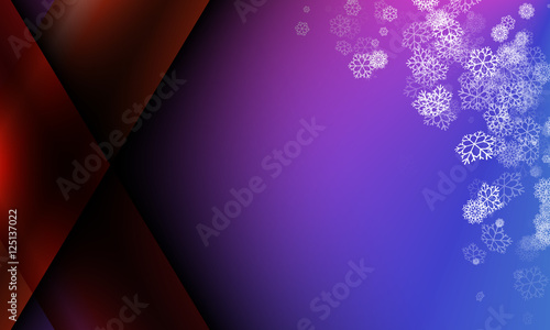 Snowflake on purple blue color Christmas field abstract backgrou