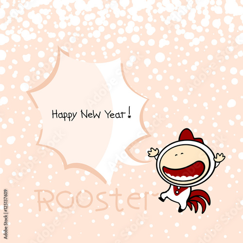 New year greeting card with the Rooster