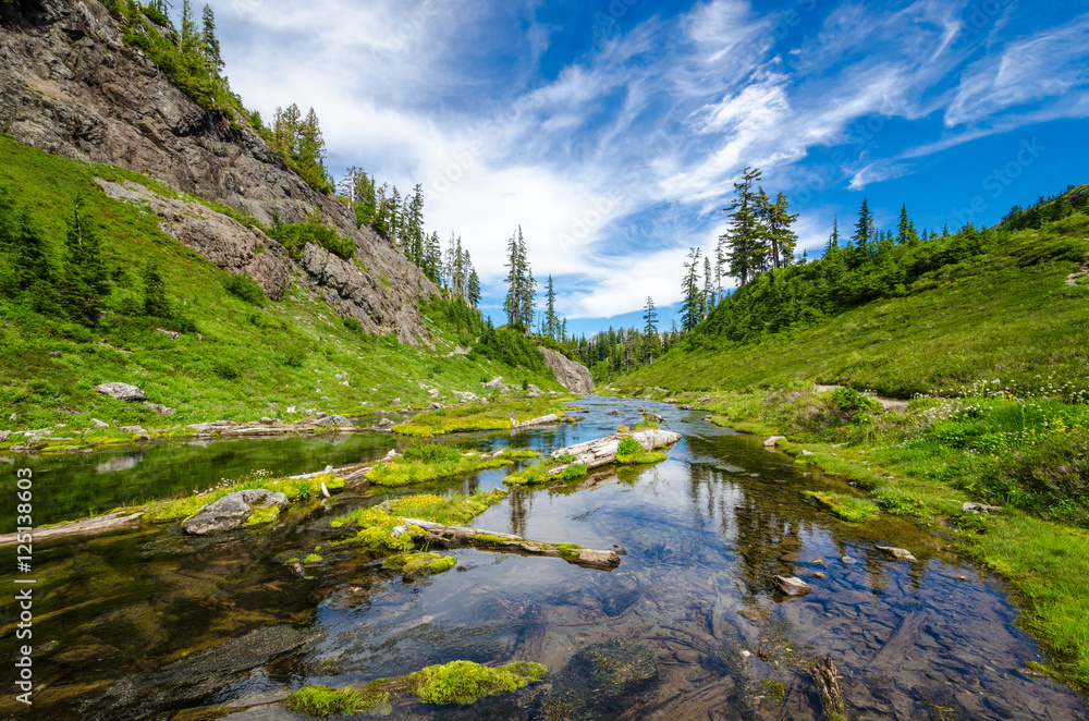 Majestic mountain lake in Bagley Lake Park, Mount Baker, Washington, USA. Majestic mountain lake in Bagley Lake Park, Mount Baker, Washington, USA.