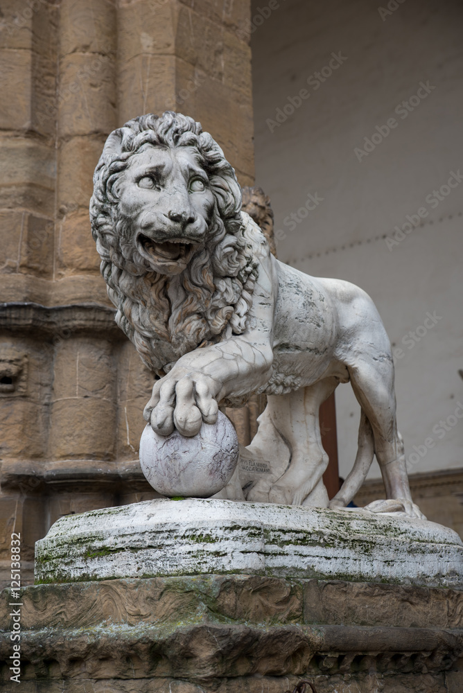 Lion marble statue in Florence