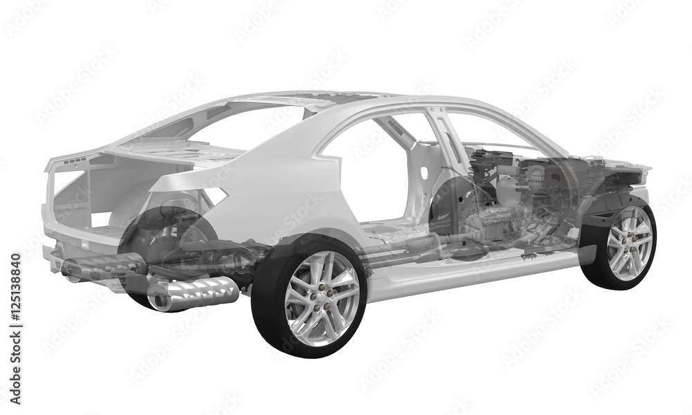 Obraz premium Car Chassis with Engine