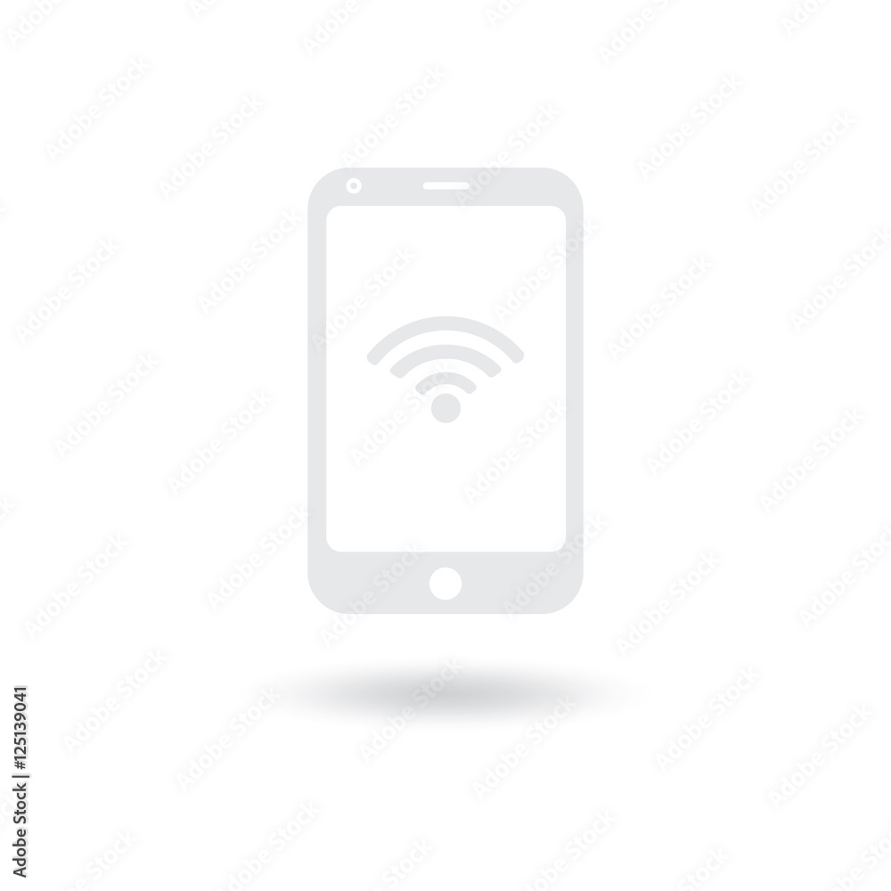 Smartphone icon with waves vector isolated on white background for your design, logo, application, presentation, UI Smartphone icon with waves vector isolated on white background for your design, logo, application, presentation, UI