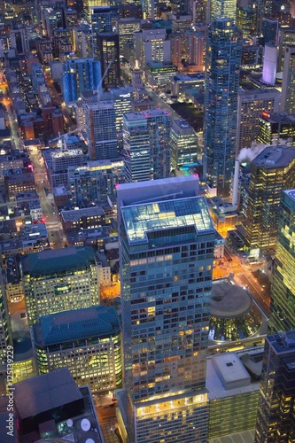 Canvas Print Night view of Toronto downtown