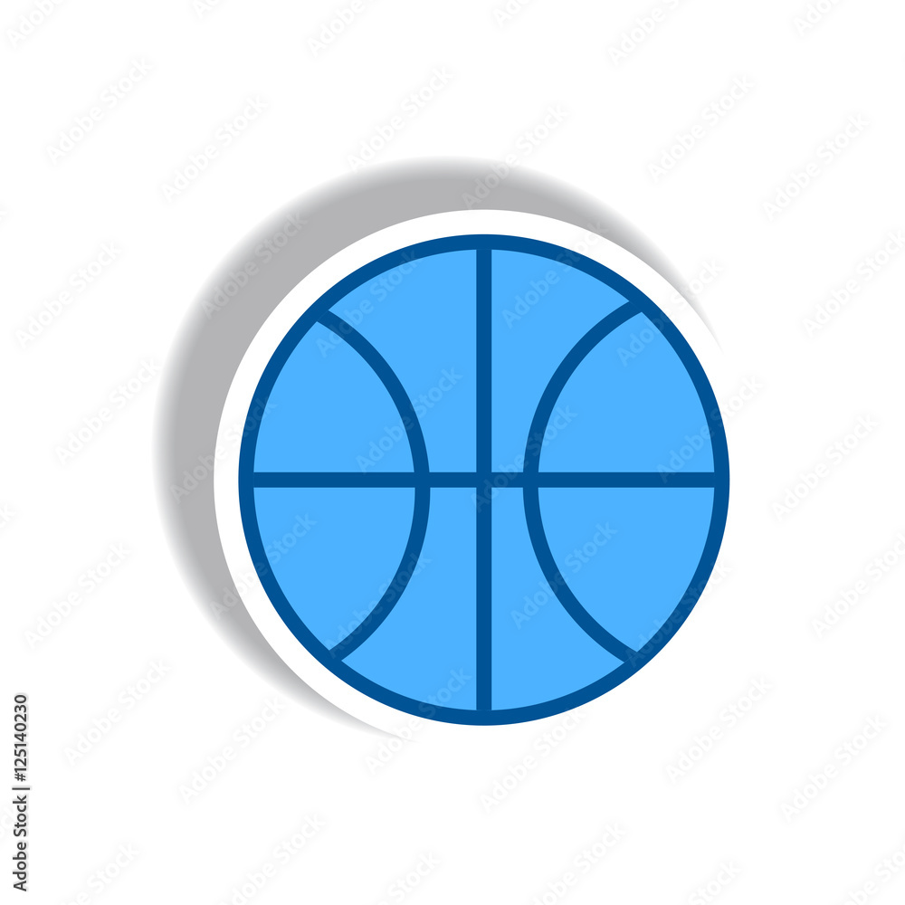 stylish icon in paper sticker style Basketball ball stylish icon in paper sticker style Basketball ball