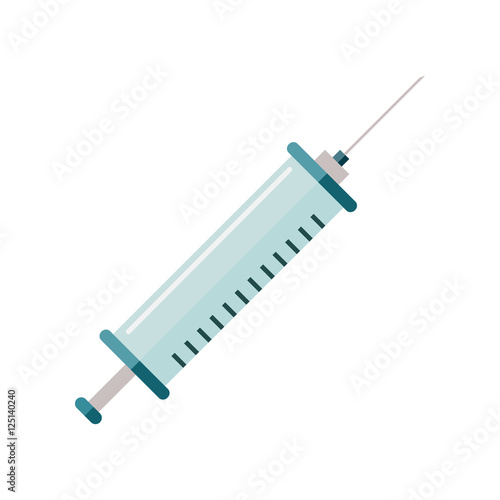 Syringe Vector Illustration in Flat Style Design  