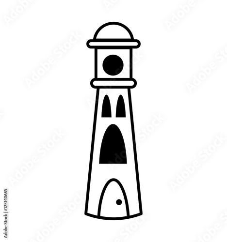 lighthouse beach isolated icon vector illustration design