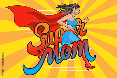 Super Mom runing woman