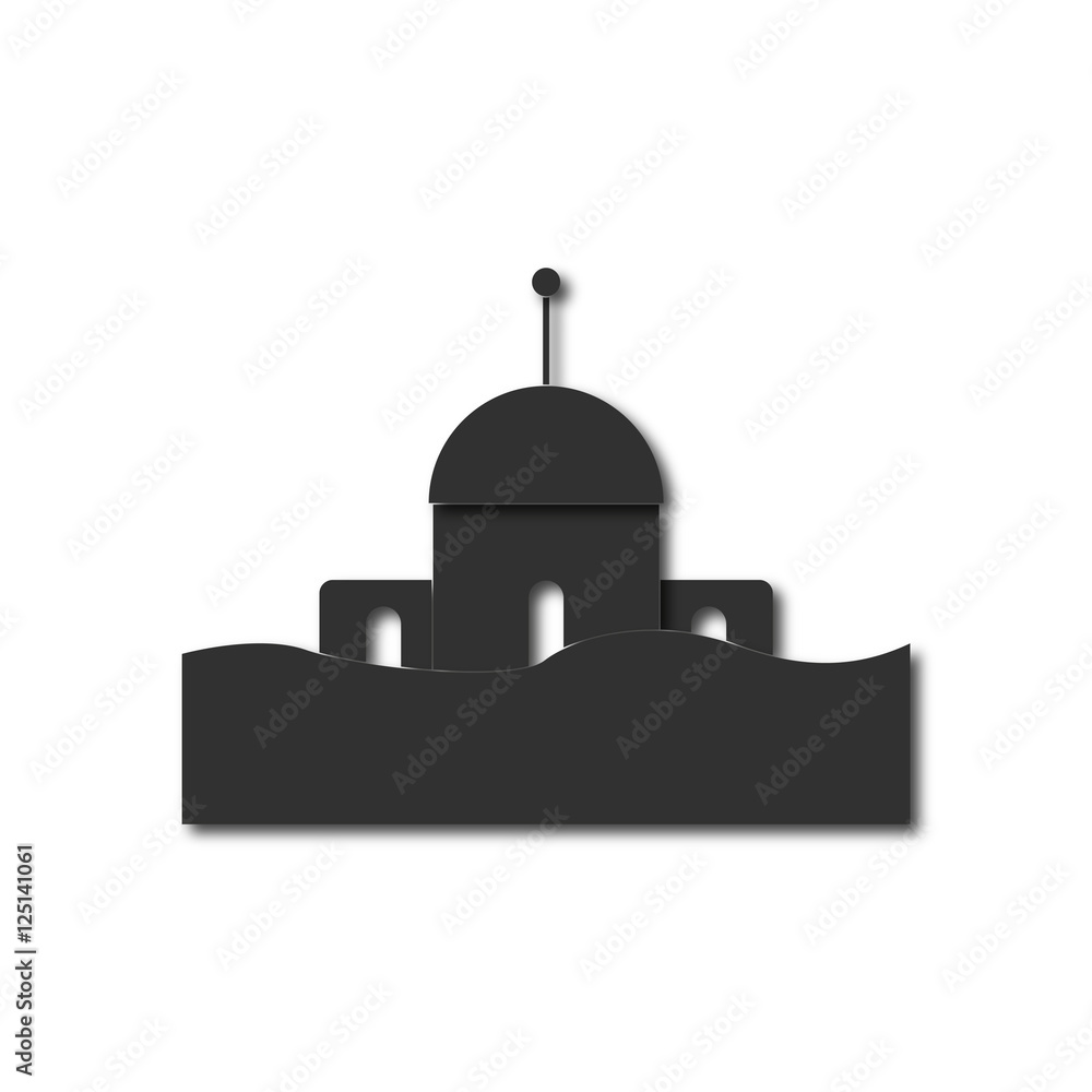 Black and white Vector illustration in flat design of a building that has been flooded Black and white Vector illustration in flat design of a building that has been flooded