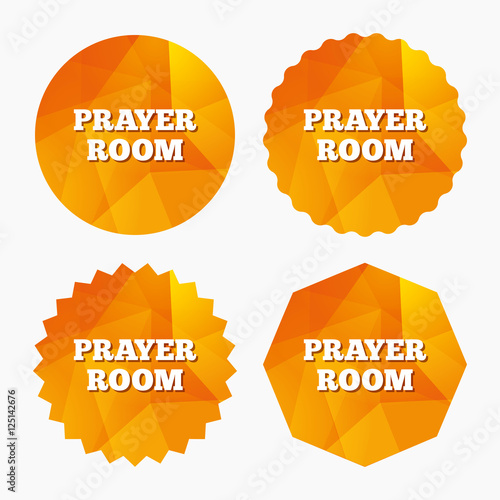 Prayer room sign icon. Religion priest symbol.