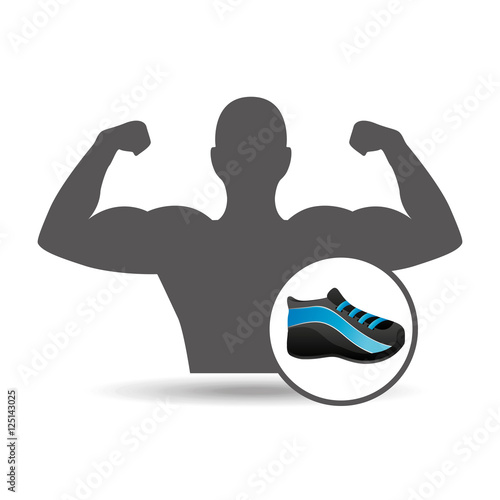 fitness silhouette sneaker gym graphic vector illustration eps10