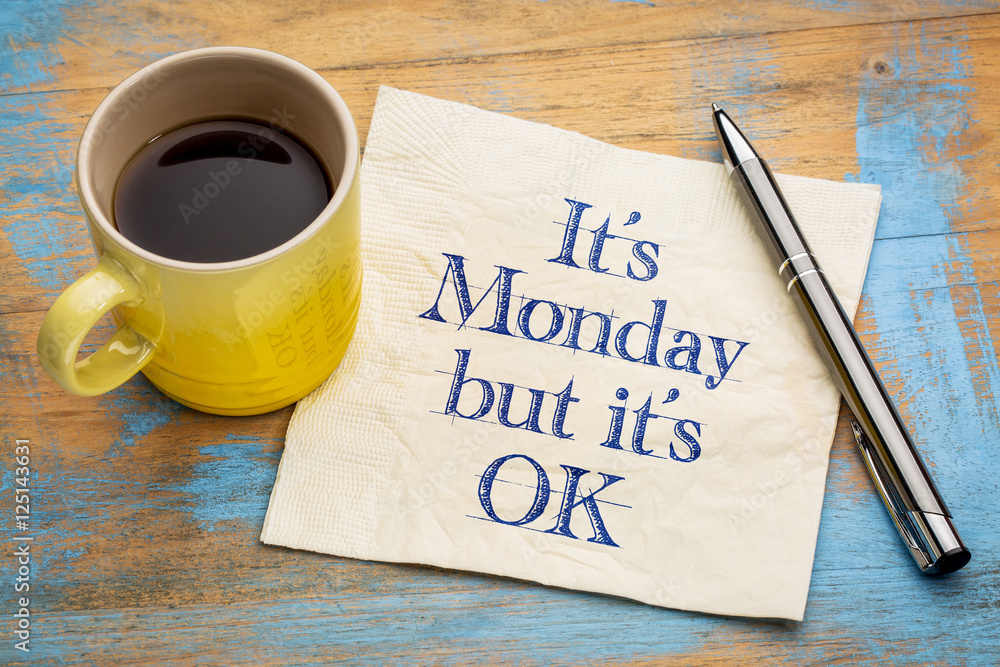 OK, it is Monday - napkin Stock Photo | Adobe Stock
