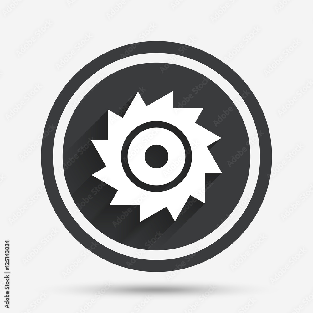 Saw circular wheel sign icon. Cutting blade. Saw circular wheel sign icon. Cutting blade.