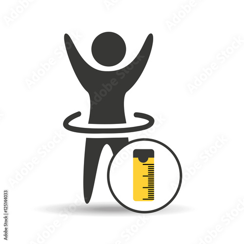 man hand up silhouette measure tape icon design vector illustration eps 10