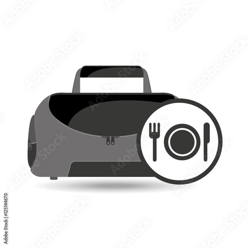 fitness sport bag icon food healthy vector illustration