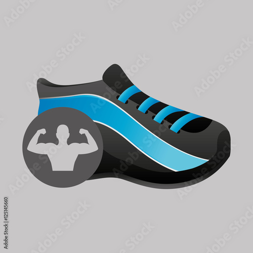 fitness silhouette sneaker gym graphic vector illustration eps10